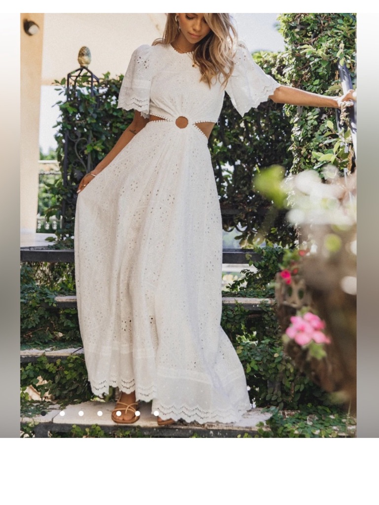Petal & Pup $139 Nwt Merletto Cut Out Maxi Dress - White M